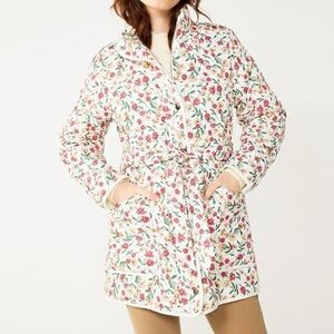 DRAPER JAMES RSVP Quilted Floral Tie-Waist Puffer Jacket